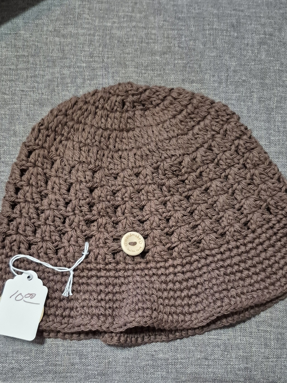 Handmade Brown Crochet Bucket Hat